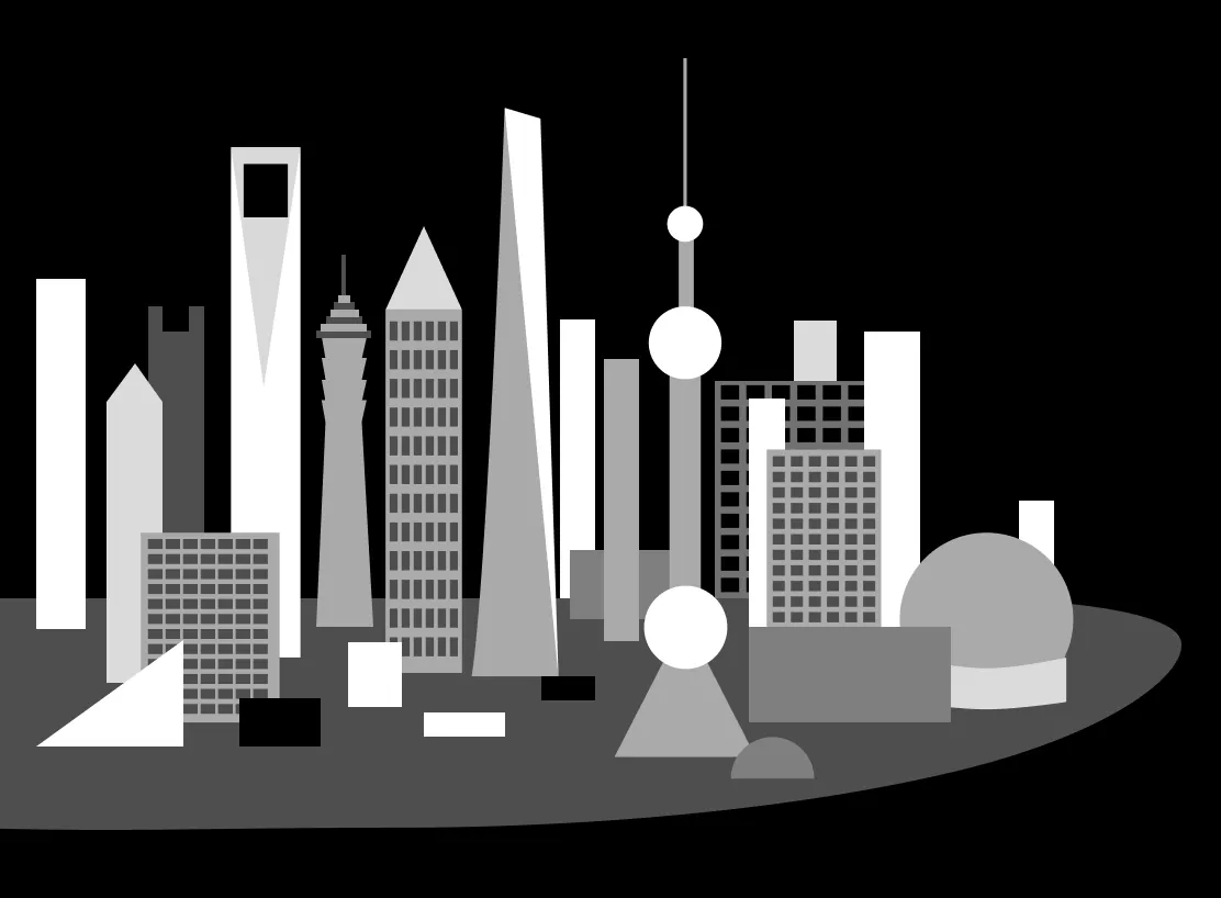 Shanghai skyline graphic