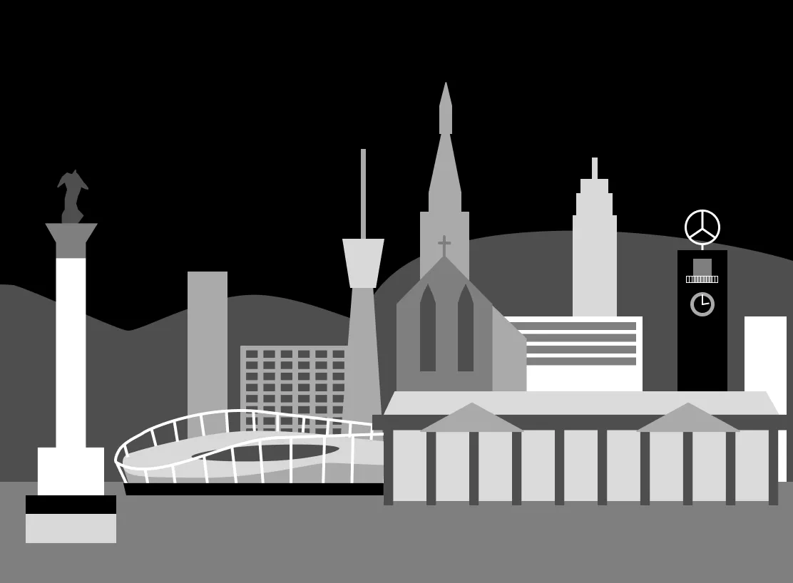 Stuttgart skyline graphic